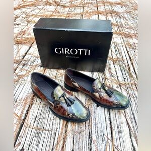 NIB Girotti Women's Custom Designed Multi Snake Print Leather Slip-On Shoes Sz39